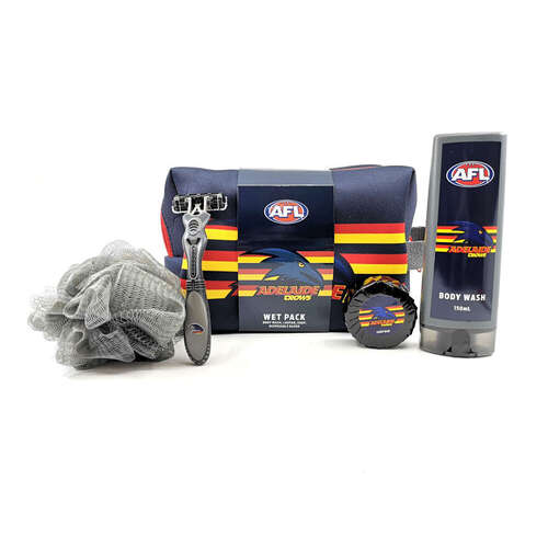 Adelaide Crows AFL Toiletries Gift Bag! Bag Body Wash Razor Soap Loofah