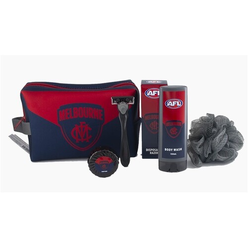 Melbourne Demons AFL Toiletries Gift Bag! Bag Body Wash Razor Soap Loofah