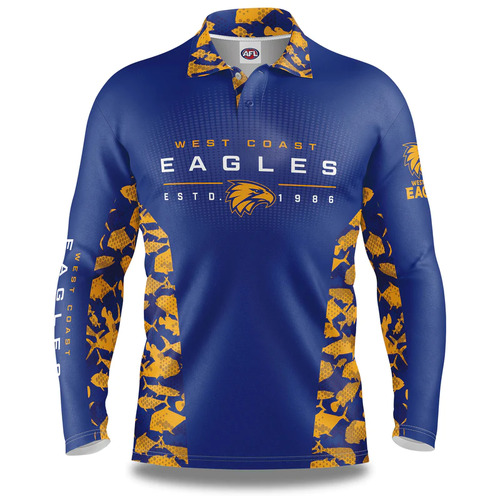 West Coast Eagles AFL 2023 Reef Runner Fishing Shirt Sizes S-5XL!