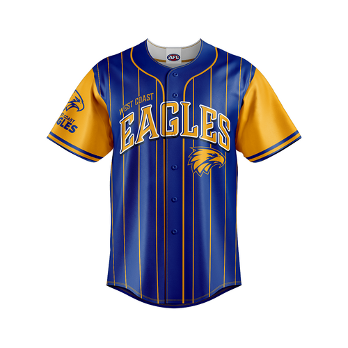 West Coast Eagles AFL Baseball Jersey Slugger T Shirt Sizes S-5XL!