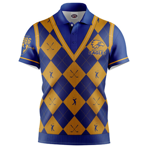 West Coast Eagles AFL 2021 Fairway Golf Polo T Shirt Sizes S-5XL!
