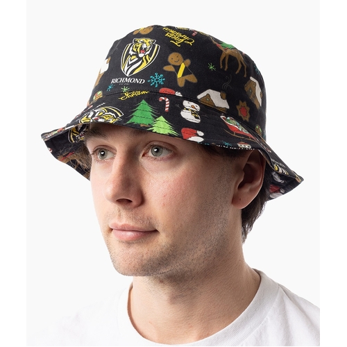 Richmond Tigers AFL Club Logo Xmas Christmas Bucket Hat Cap!