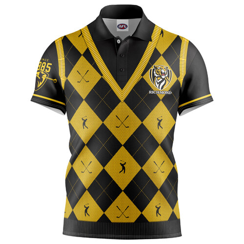 Richmond Tigers AFL 2021 Fairway Golf Polo T Shirt Sizes S-5XL!
