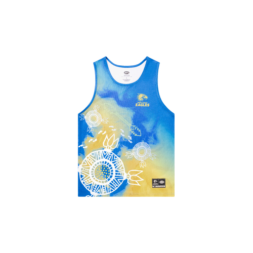 West Coast Eagles AFL Indigenous Training Singlet Sizes S-3XL!