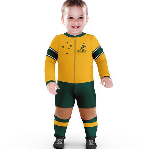 Australian Wallabies NRL 2023 Kids Footysuit Sizes 000-2!