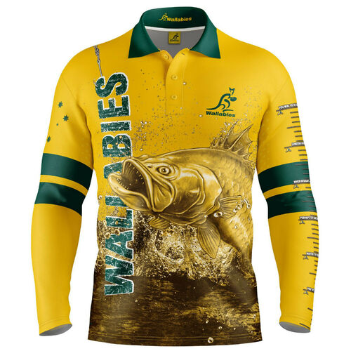 Australian Wallabies 2019 Rugby Union Fishing Long Sleeve T Polo Shirt S-5XL