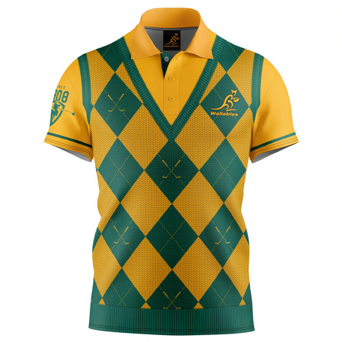 Australian Wallabies ARU Rugby Union Fairway Golf Polo T Shirt Sizes S-5XL!
