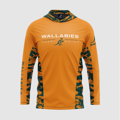 Australian Wallabies Rugby Union Reef Runner Hooded Fishing Shirt Sizes S-5XL!
