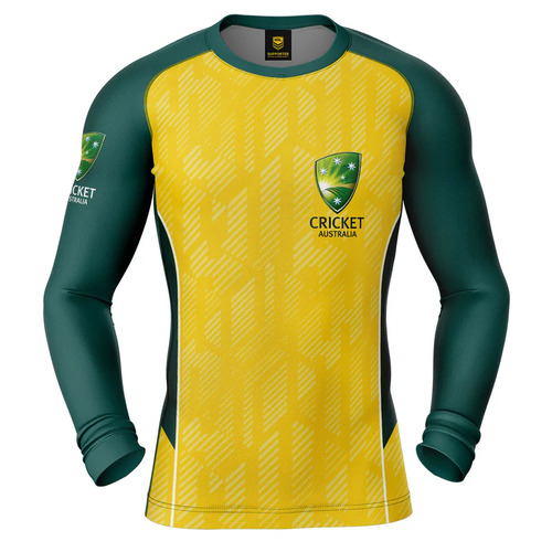 Cricket Australia 2024 'Bronte' Long Sleeve Rash Vest Mens Sizes S-5XL!