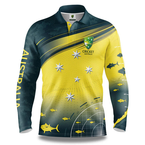 Cricket Australia 2024 'Fishfinder' Fishing Shirt Sizes S-5XL!