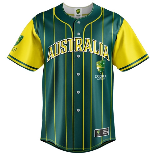 Cricket Australia 'Slugger' Baseball Jersey Shirt Sizes S-5XL!