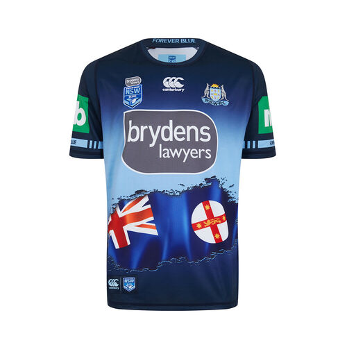 NSW Blues State Of Origin 2019 Pro Captains Run Jersey Mens Sizes S-4XL!