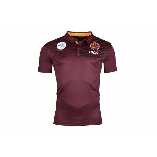 Brisbane Broncos NRL Players Maroon Performance Polo Sizes S-5XL! T8