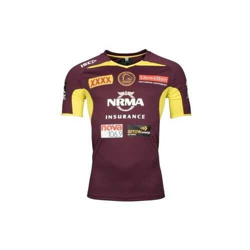 Brisbane Broncos Players Maroon Training Shirt Adult Sizes S-3XL! In Stock! T8