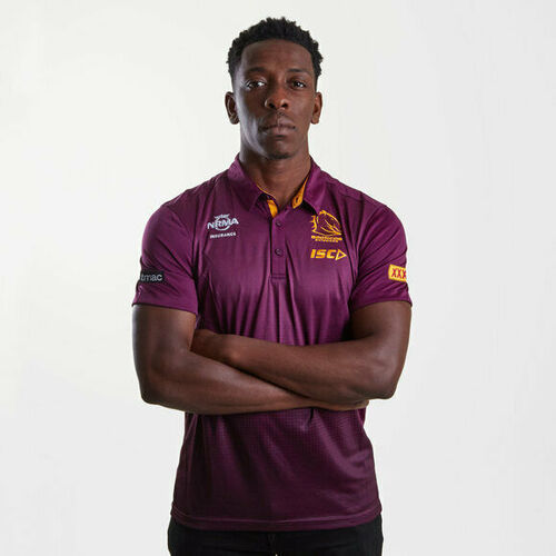 Brisbane Broncos NRL 2019 Players Maroon Sublimated Polo Sizes S-5XL! T9