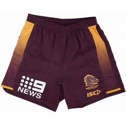 Brisbane Broncos NRL Players Maroon Training Shorts Size 5XL! T9