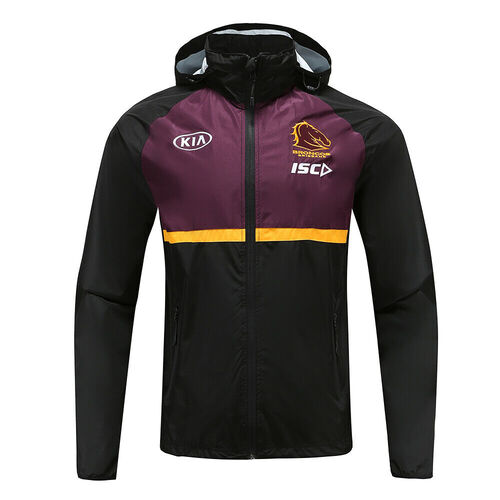 Brisbane Broncos NRL ISC Players Wet Weather Jacket Sizes S-5XL T0! BNWT's