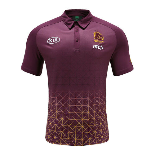 Brisbane Broncos NRL Players Maroon & Gold Polo Sizes S-5XL T0! 