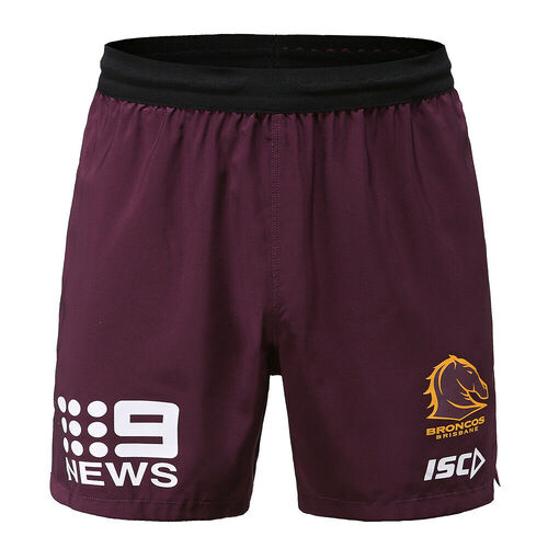 Brisbane Broncos NRL 2020 Players Maroon Training Shorts Sizes S-5XL!