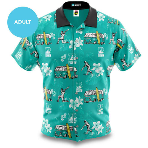 Brisbane Heat Big Bash BBL Cricket 2020 Adult Hawaiian Shirt Polo Sizes S-5XL