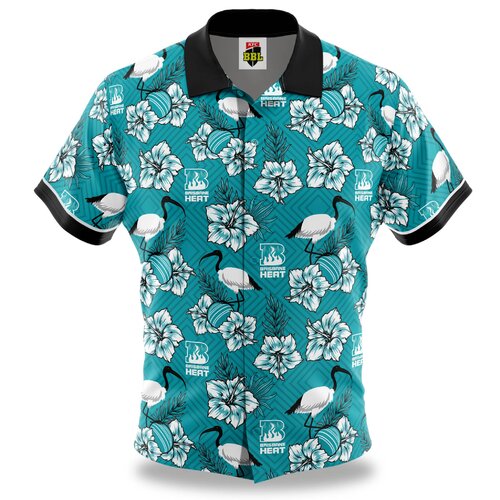 Brisbane Heat Big Bash BBL Cricket 2022 Ibis Hawaiian Shirt Polo Sizes S-5XL