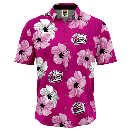 Sydney Sixers Big Bash BBL Cricket Aloha Hawaiian Shirt Polo Sizes S-5XL! S4