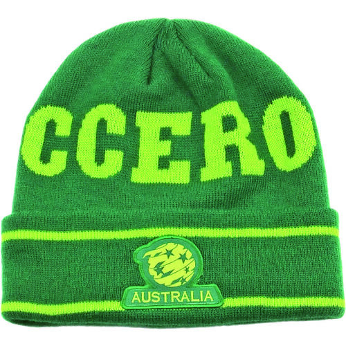 Australia Socceroos Fluro Cuff Green & Gold Beanie! Winter Beanie Hat! World Cup
