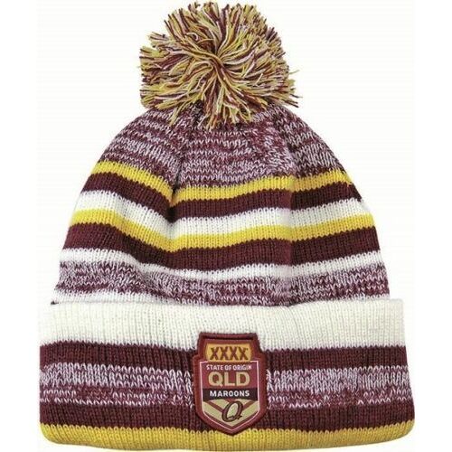 Queensland Maroons State Of Origin NRL Dynamo Knitted Beanie with Pom Pom!