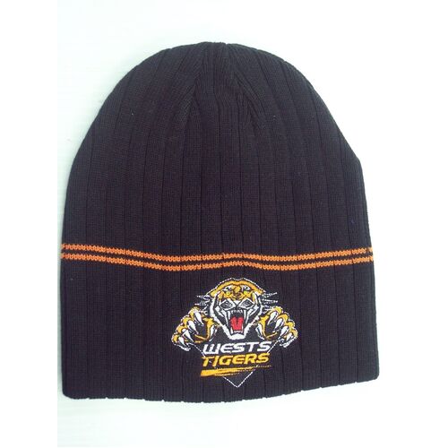 Official NRL West Tigers Knitted Rib Beanie