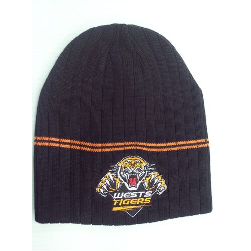 Official NRL West Tigers Knitted Rib Beanie