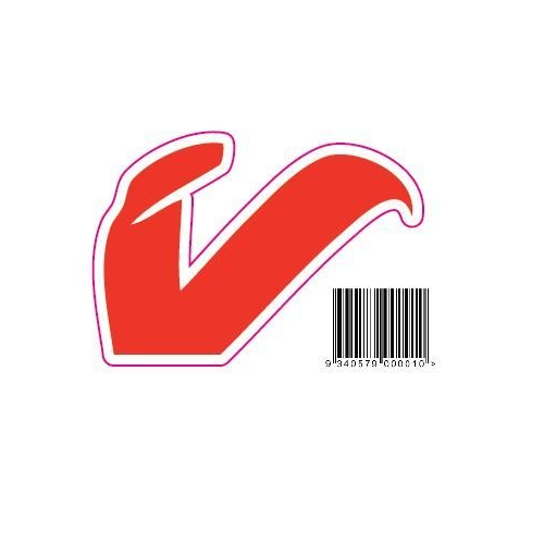 Official St George Dragons NRL UV Car Red V Decal Sticker (7 x 10 cm)