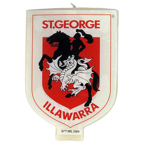 Official NRL St George Dragons Happy Birthday Celebration Cake Team Logo Candle