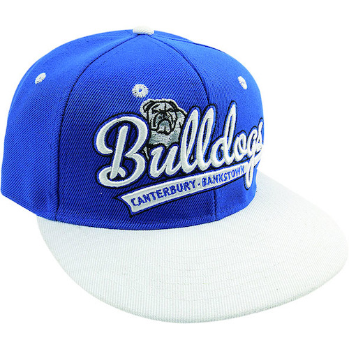 Canterbury Bankstown Bulldogs NRL Kids Flat Peak Script Cap/Hat! 