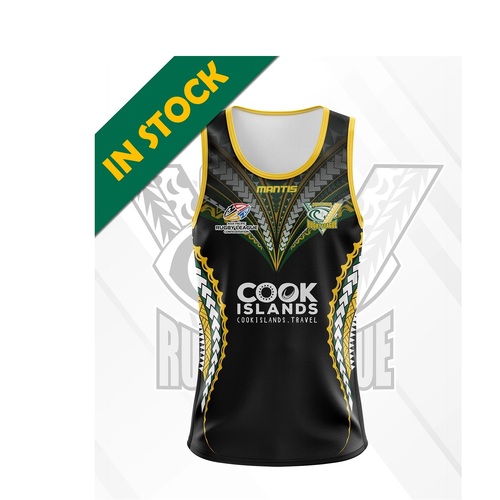Cook Islands 2022 Rugby League World Cup Training Singlet Black Sizes S-5XL!