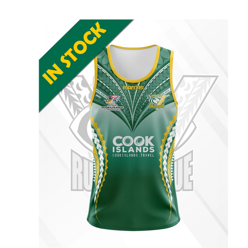 Cook Islands 2022 Rugby League World Cup Training Singlet Green Sizes S-5XL!