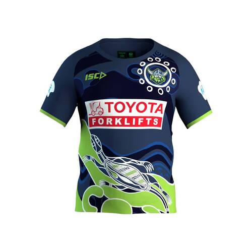 Canberra Raiders NRL 2021 Indigenous ISC Run-Out Tee Shirt Kids Sizes 6-14!