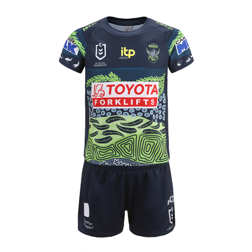 Canberra Raiders NRL ISC 2022 Indigenous Jersey Toddlers Set Sizes 0-4!