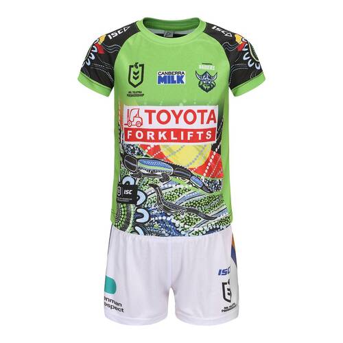 Canberra Raiders NRL ISC 2023 Indigenous Jersey Toddlers Set Sizes 0-4!