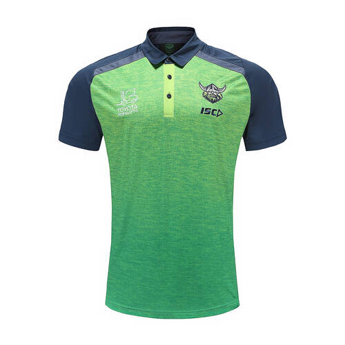 Canberra Raiders NRL ISC Polo Green-Navy Shirt Sizes S-3XL! T3