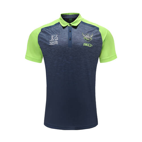 Canberra Raiders NRL ISC Polo Navy-Green Shirt Sizes S-5XL! T3