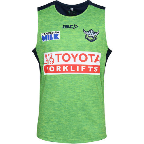Canberra Raiders NRL ISC Training Singlet Green-Navy Sizes S-3XL! T3