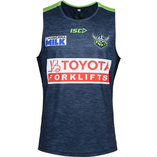 Canberra Raiders NRL ISC Training Singlet Navy-Green Sizes S-3XL! T3