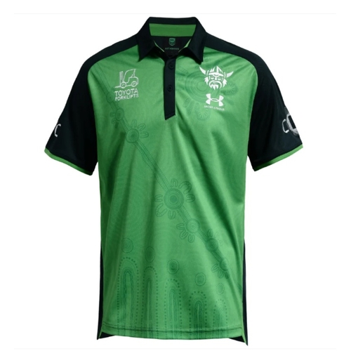 Canberra Raiders NRL Under Amour 2026 Players Indigenous Polo Shirt Sizes S-3XL!