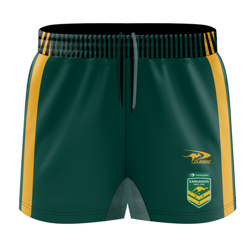 Australian Kangaroos 2023 RL Playing Shorts S-7XL! In Stock