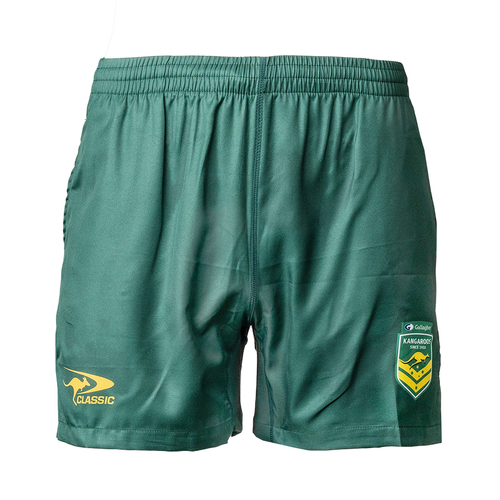 Australian Kangaroos 2024 ARL Players Green Training Shorts Sizes S-7XL!