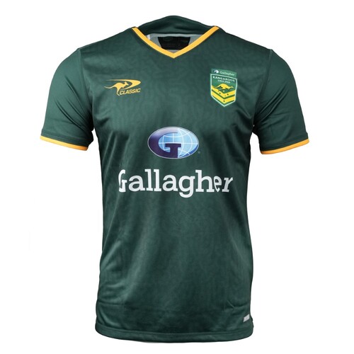 Australian Kangaroos 2024 ARL Players Green Training Shirt Sizes S-7XL! 