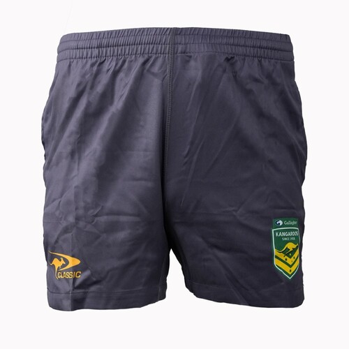 Australian Kangaroos 2024 ARL Players Grey Performance Gym Shorts Sizes S-7XL!