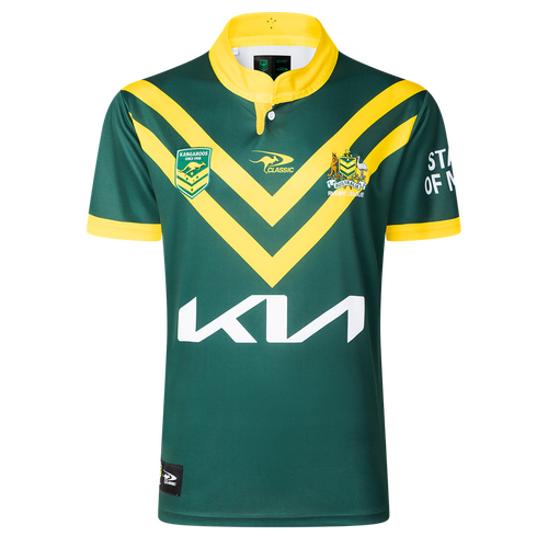 Australian Kangaroos 2024/25 RL Players On Field Jersey Kids Sizes 8-14!