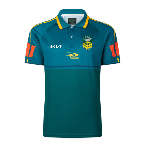 Australian Kangaroos RLWC 2026 Classic Media Polo Sizes S-7XL!