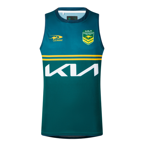 Australian Kangaroos RLWC 2026 Classic Training Singlet Sizes S-7XL!